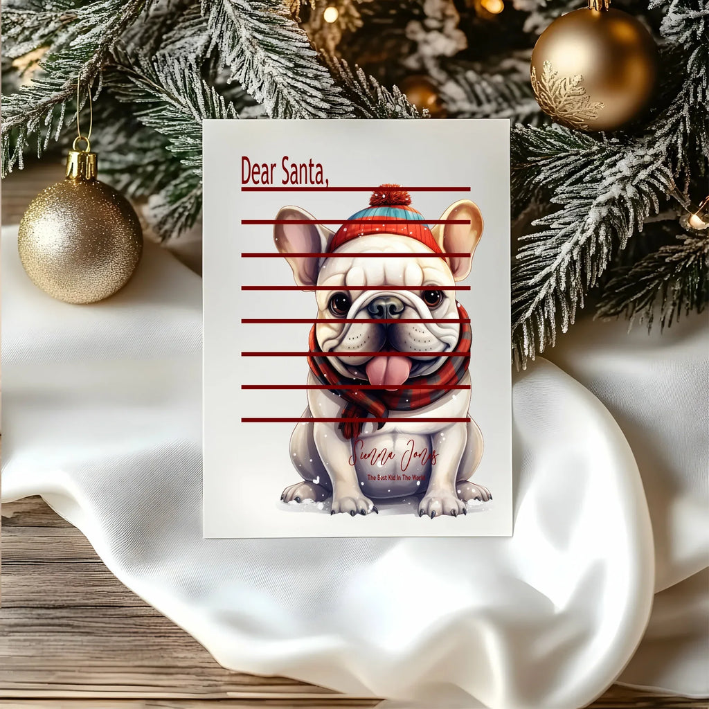 Christmas French Bulldog Letter to Santa Kit inc Personalised Forever Print - Larosier Prints