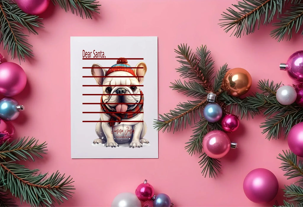 Christmas French Bulldog Letter to Santa Kit inc Personalised Forever Print - Larosier Prints