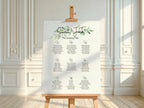 Green & White Rose Table Plan Wedding Party Sign - Larosier Prints