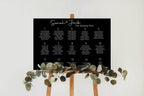 Black & White Stripe Table Plan Wedding Party Sign | Black or White Background - Larosier Prints