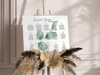 Eucalyptus Table Plan Wedding Party Sign - Larosier Prints