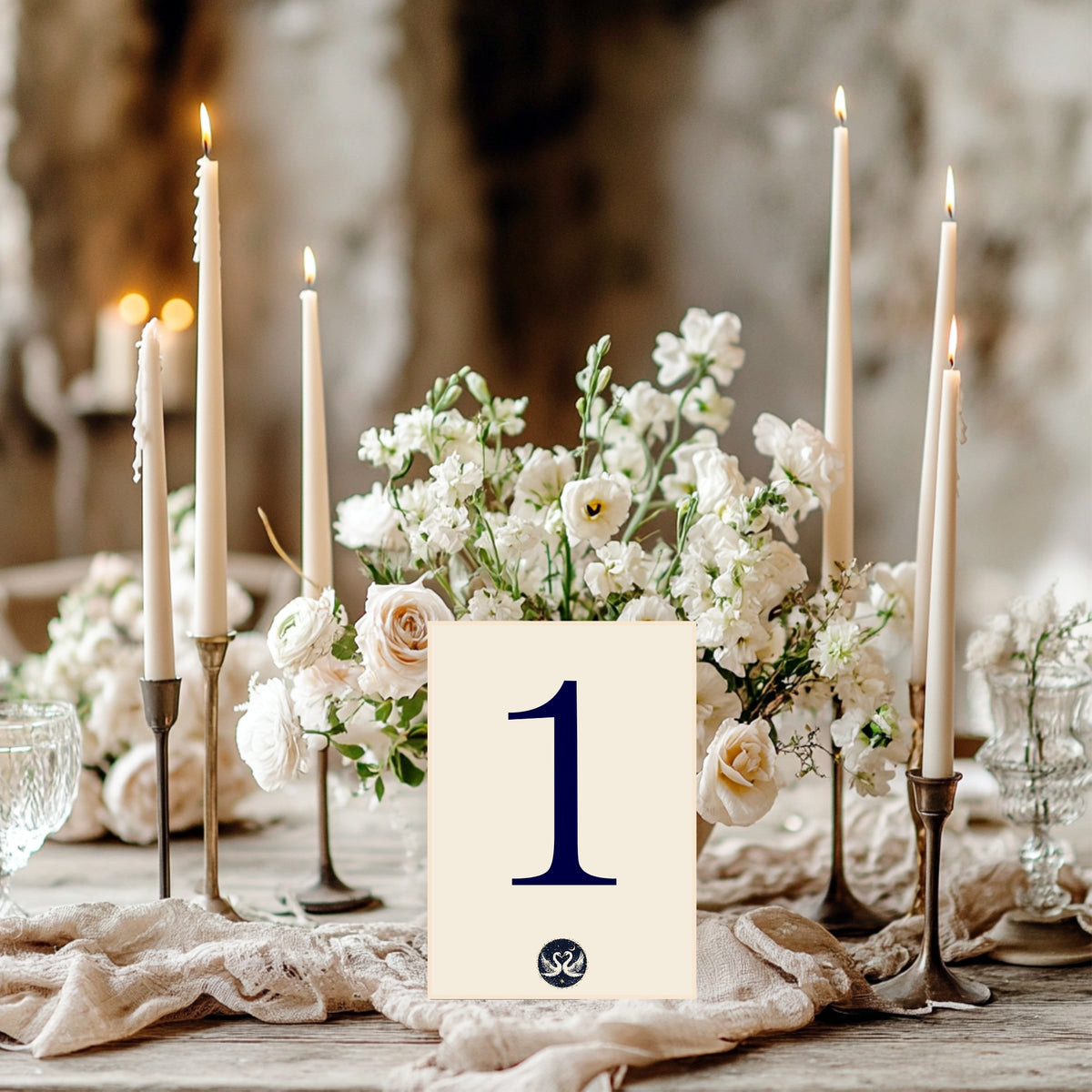 Celestial Swan wedding table numbers