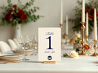 Celestial Swan wedding table numbers detail