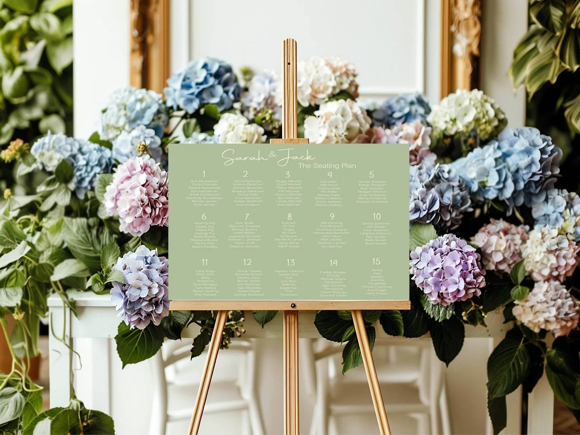 Willow Table Plan Wedding Party Sign - Larosier Prints