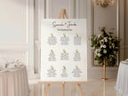 Sunflower Table Plan Wedding Party Sign - Larosier Prints