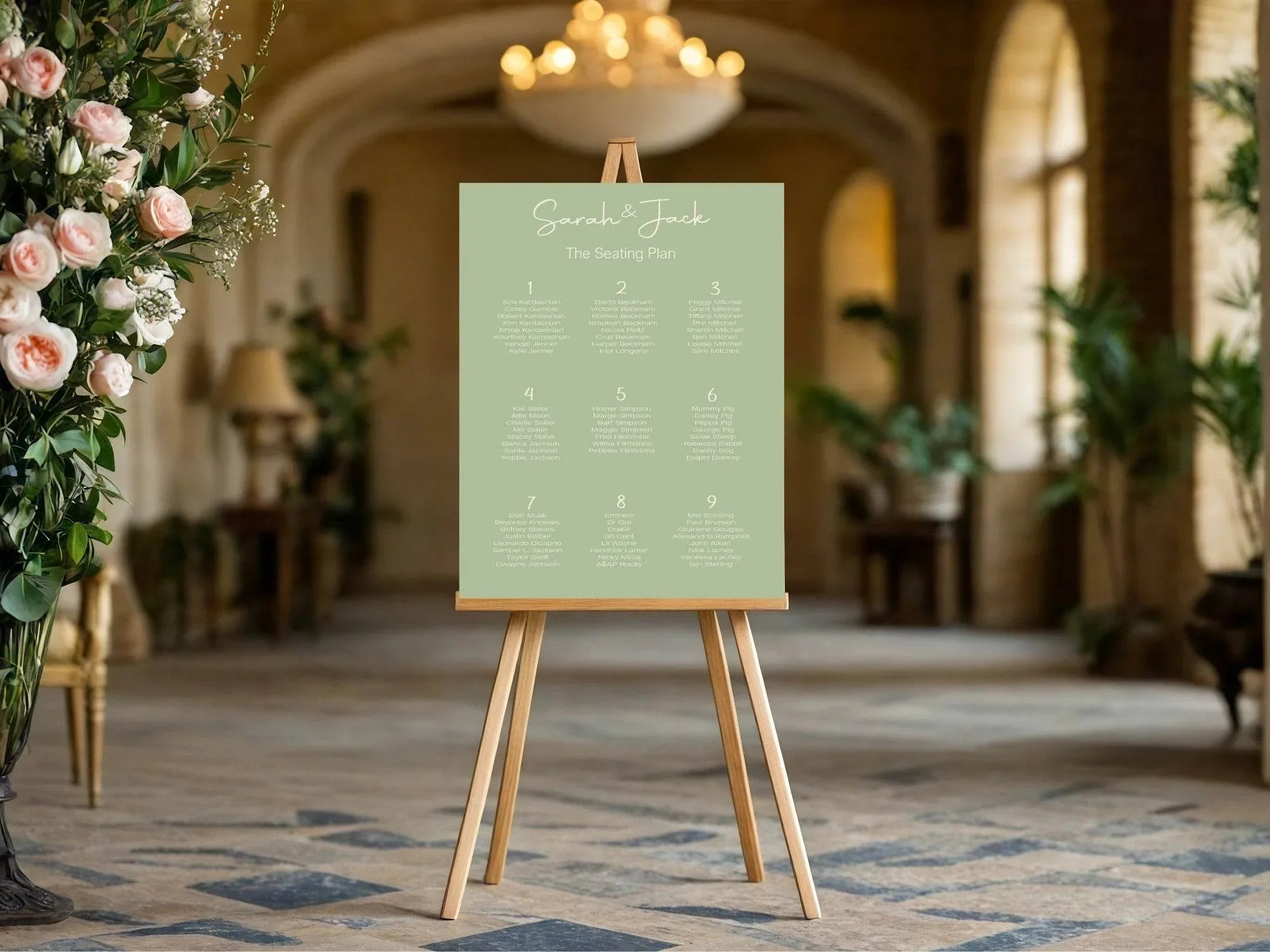 Willow Table Plan Wedding Party Sign - Larosier Prints