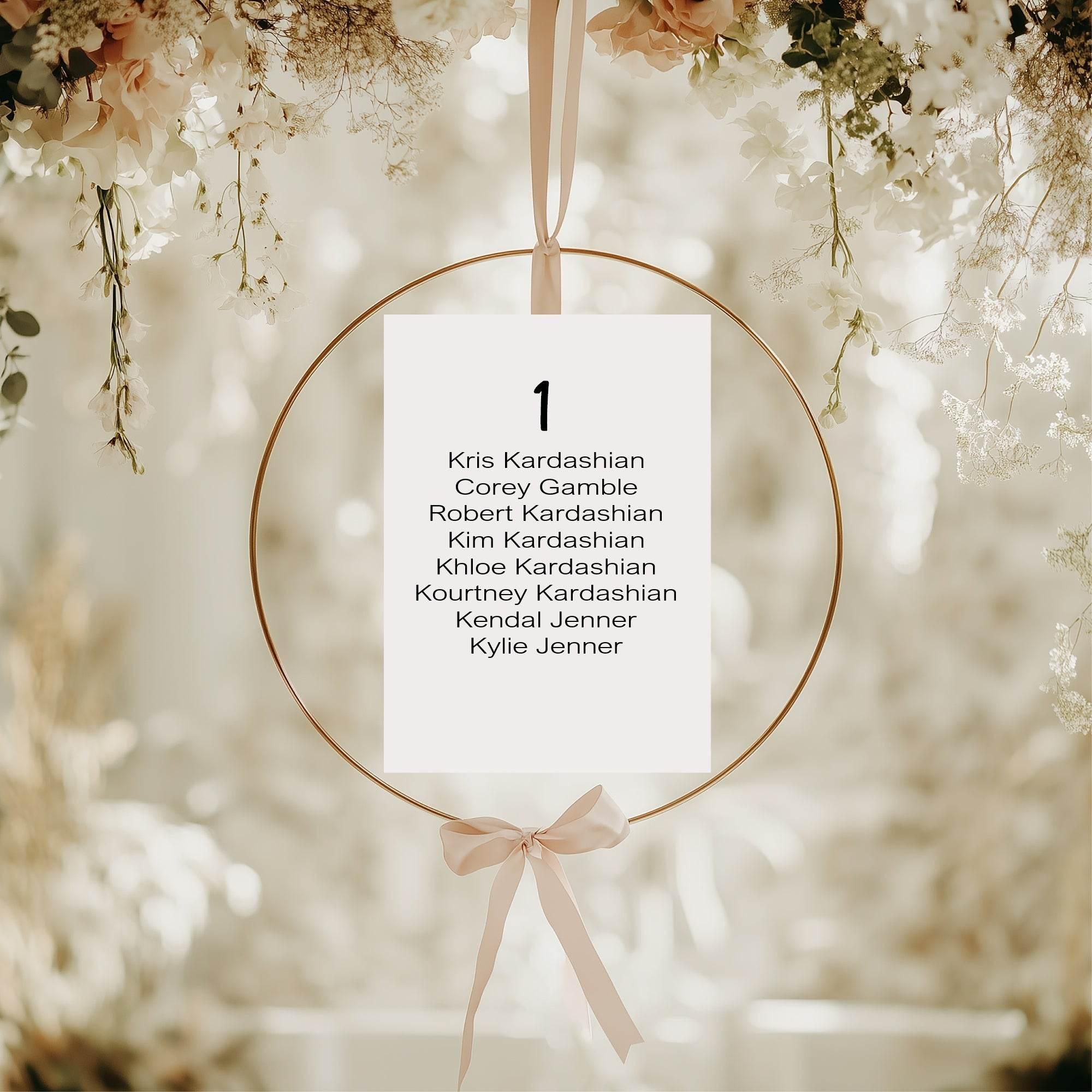 Minimalist Individual Table Plan Party Sign - Larosier Prints