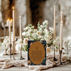 Moody Floral Wedding Individual Table Plan Party Sign