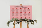 Red & Pink Pack of Table Number Wedding Party Signs - Larosier Prints