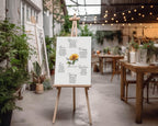 Sunflower Table Plan Wedding Party Sign - Larosier Prints