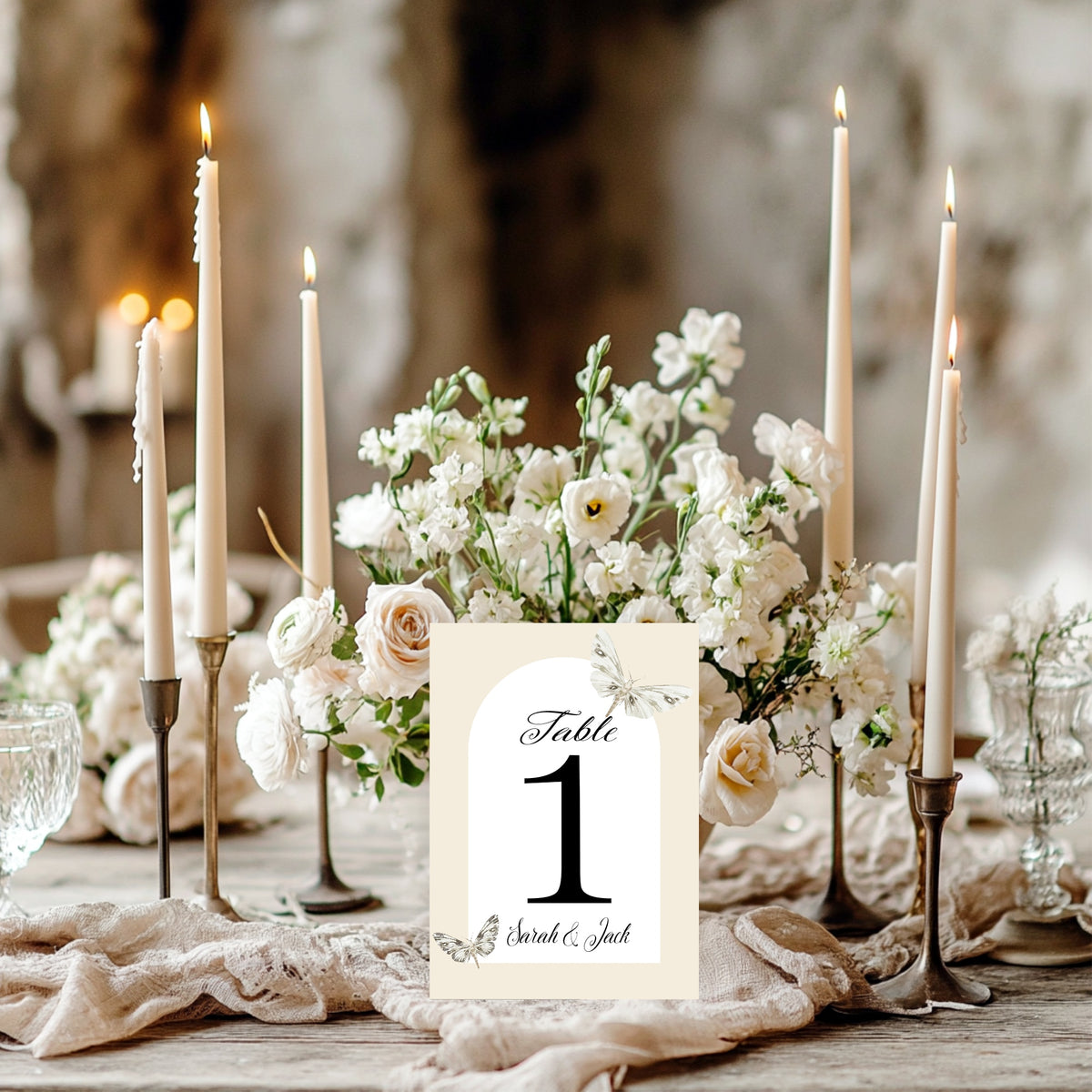 Dark Romance Vintage Moth Wedding Table Names & Numbers | Set of 10 | 3. Table number personalised