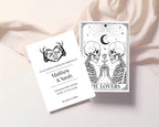 The Lovers Tarot Personalised Engagement Party Invitations | Beige, White or Charcoal