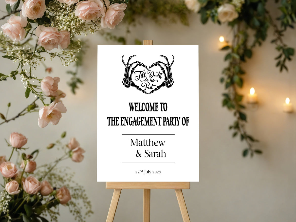 The Lovers Tarot Personalised Engagement Welcome Sign | Beige, White or Charcoal