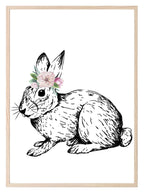 Woodland Animals Floral Crown (Or Without) Prints | Kids Wall Art - Larosier Prints