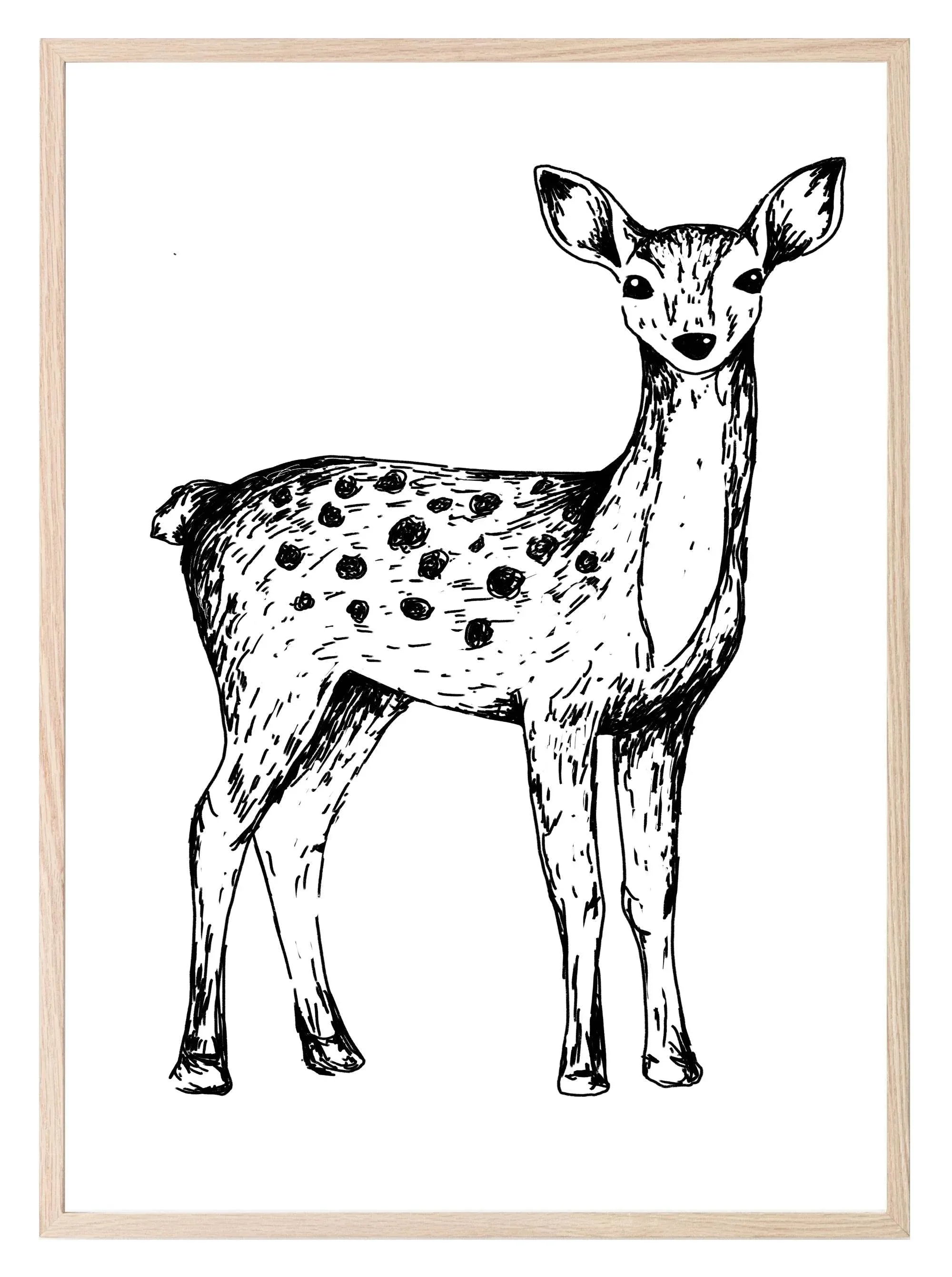 Woodland Animals Floral Crown (Or Without) Prints | Kids Wall Art - Larosier Prints