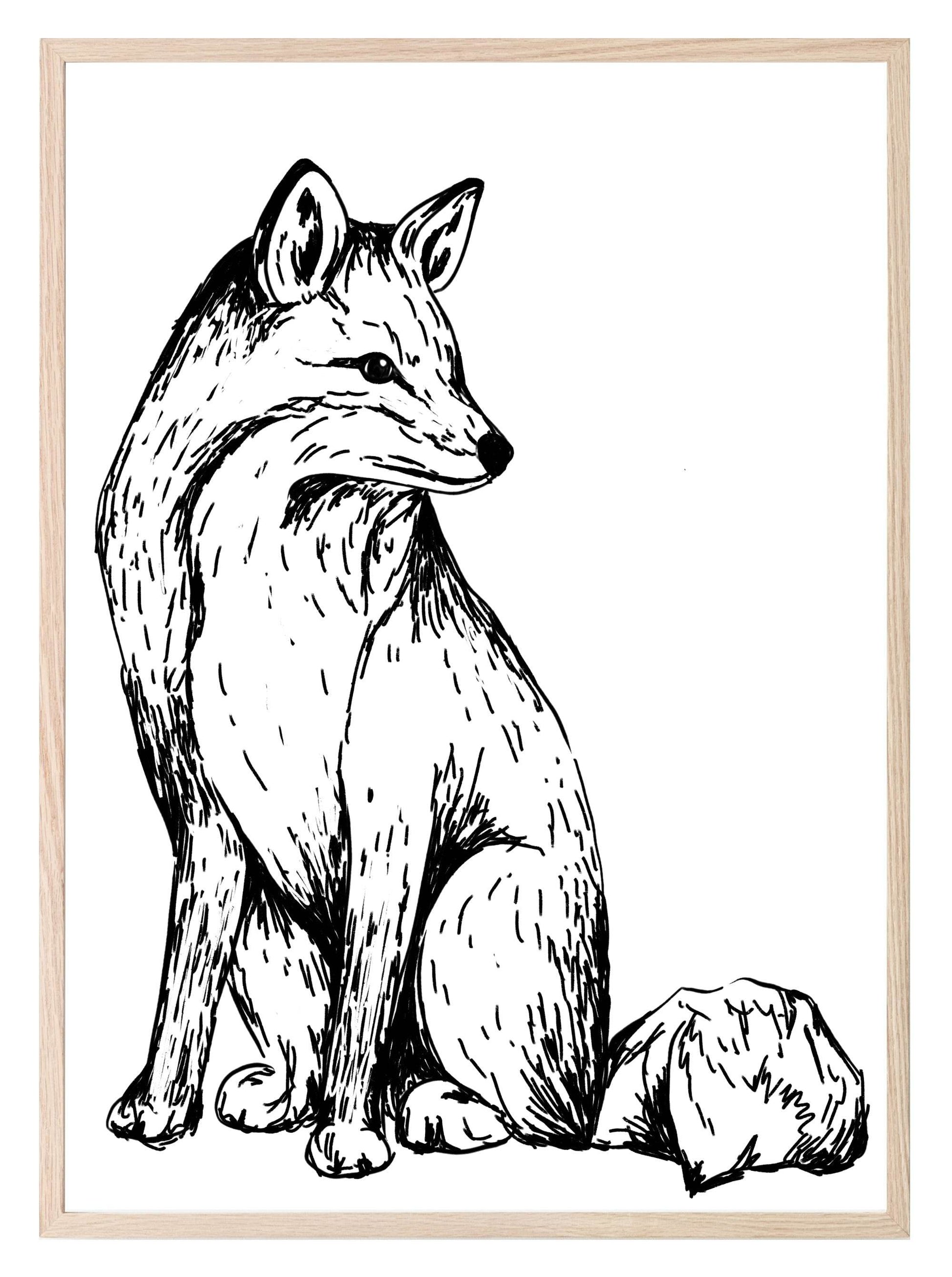 Woodland Animals Floral Crown (Or Without) Prints | Kids Wall Art