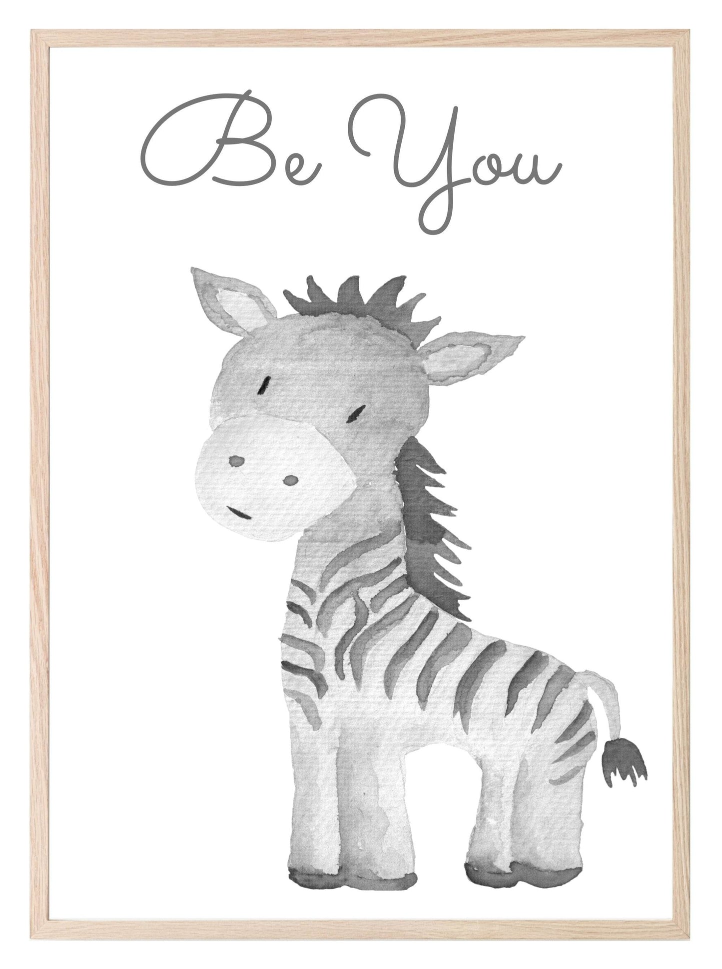 Cute Animals & Positive Quotes Prints in Greyscale | Selection of Kids Wall Art