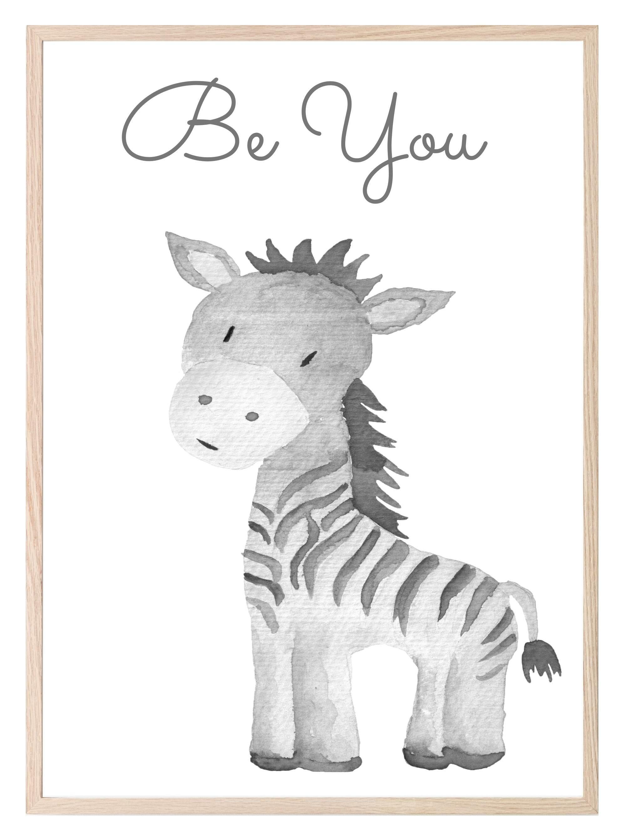 Cute Animals & Positive Quotes Prints in Greyscale | Selection of Kids Wall Art - Larosier Prints