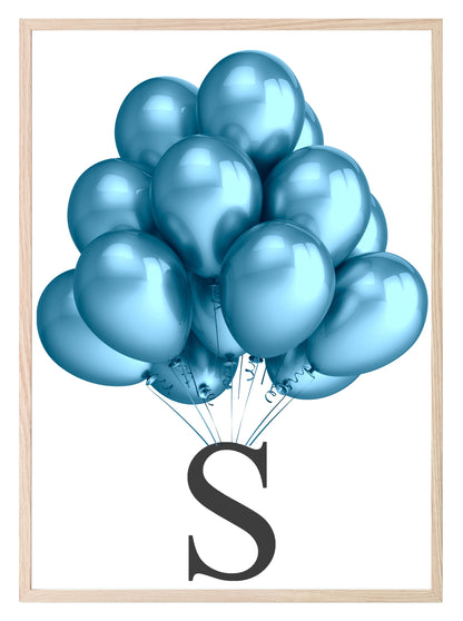 Personalised Balloon Initial Print | Kids Wall Art