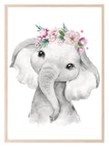 Collection Of Sweet Animals With Floral Elements Prints | Collection Of Nursery Wall Art - Larosier Prints