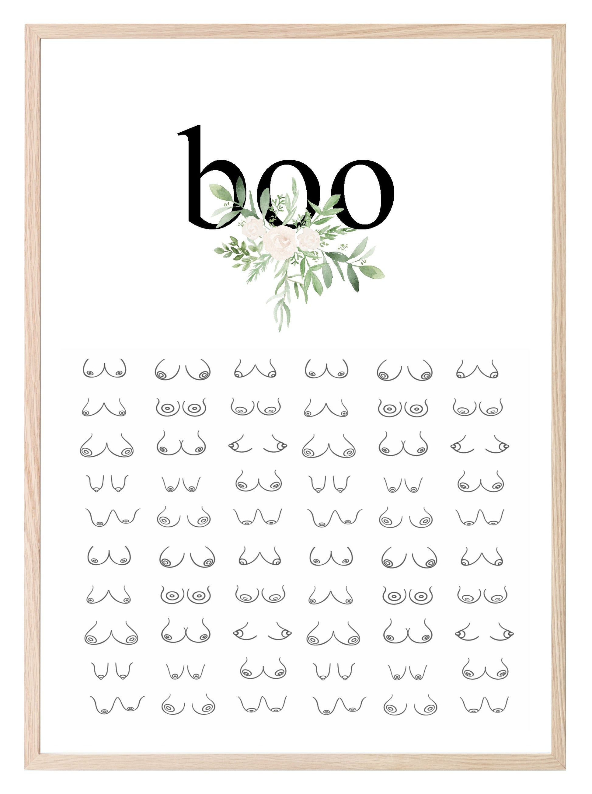 BOO! Boobs Print | Inspirational Fun Wall Art For Women