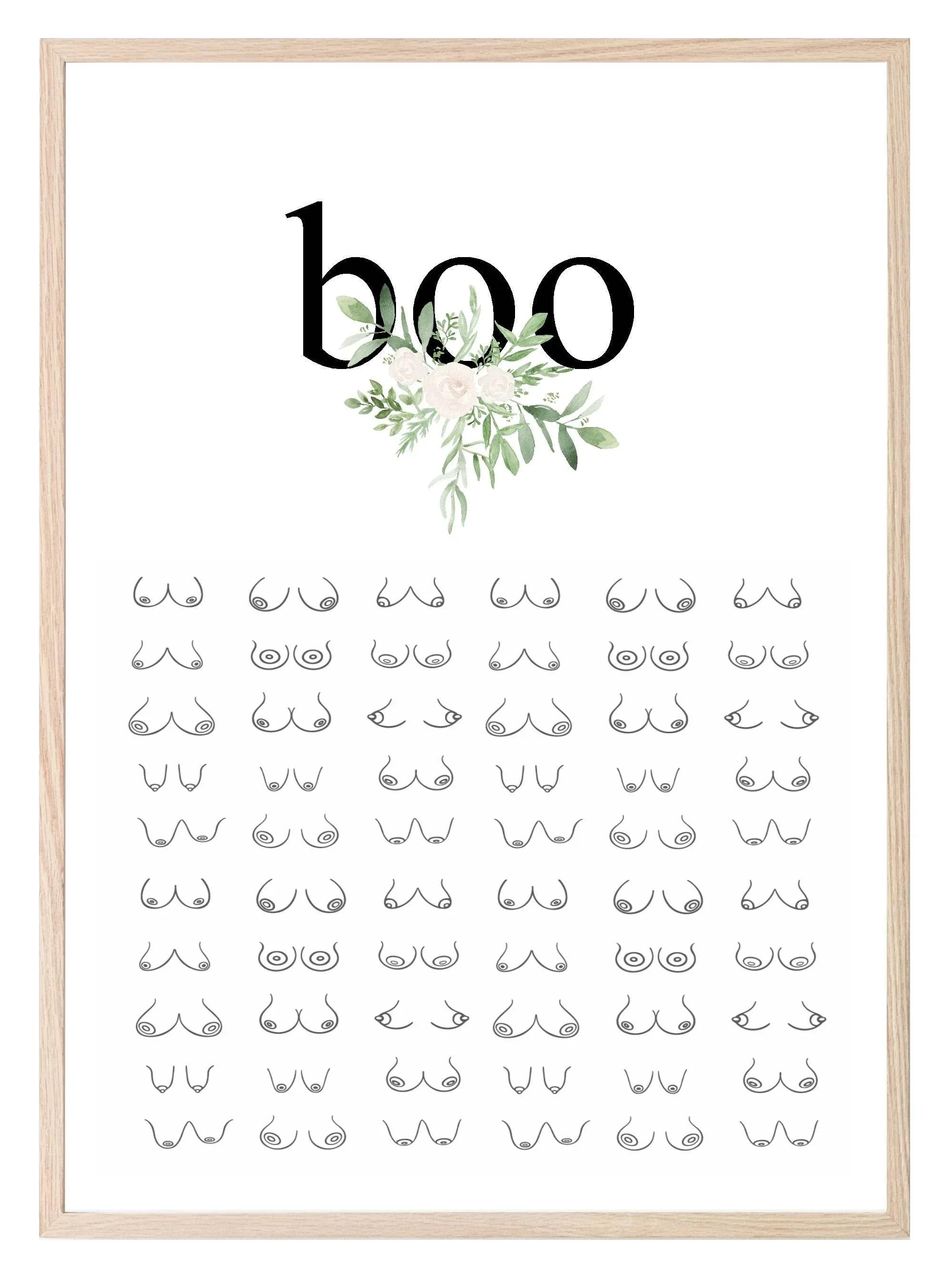 BOO! Boobs Print | Inspirational Fun Wall Art For Women - Larosier Prints