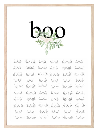 BOO! Boobs Print | Inspirational Fun Wall Art For Women