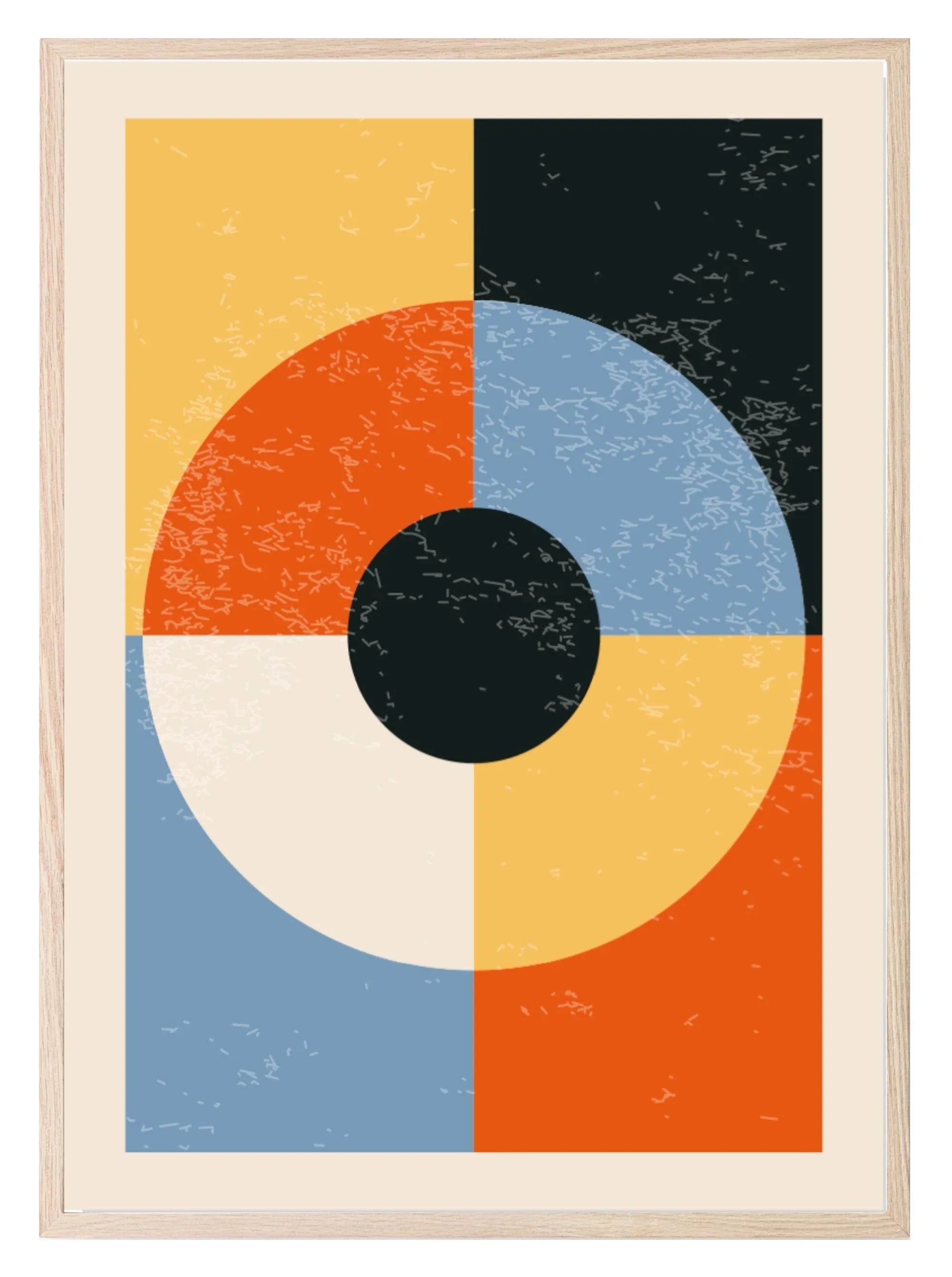 Set of 4 Geometric Abstract Prints | Bright Modern Wall Art Set - Larosier Prints