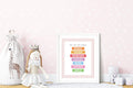 Pastel Stripe Days Of The Week Educational Wall Art Poster | Blue, Pink or Mint Green - Larosier Prints