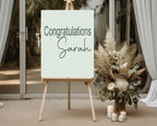Sage Green Stripe Congratulations Party Sign - Larosier Prints