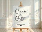 Minimalist Cards & Gifts Baby Shower Party Sign | Black & White - Larosier Prints