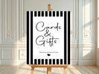 Black and White Stripe Cards & Gifts Baby Shower Party Sign - Larosier Prints