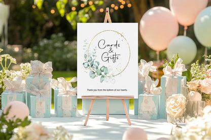Eucalyptus Cards & Gifts Baby Shower Party Sign