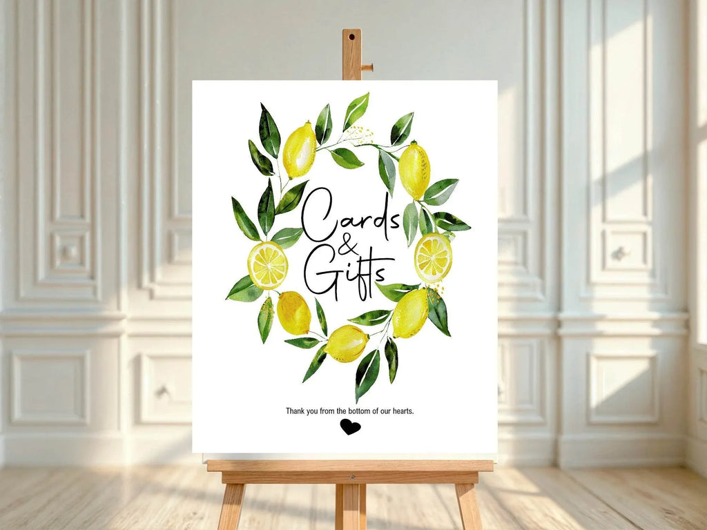 Lemon Tea Cards & Gifts Baby Shower Party Sign - Larosier Prints