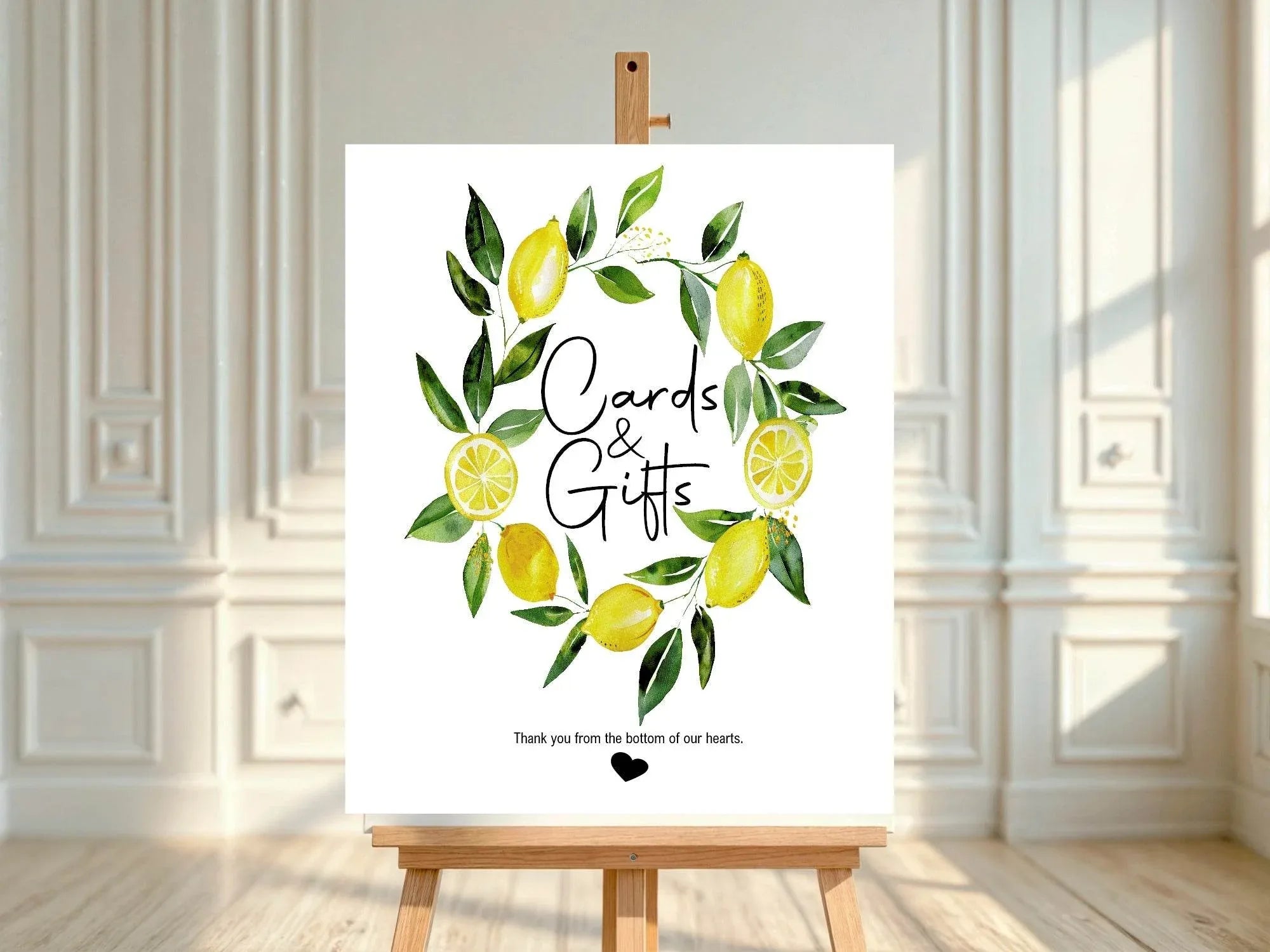 Lemon Tea Cards & Gifts Baby Shower Party Sign - Larosier Prints