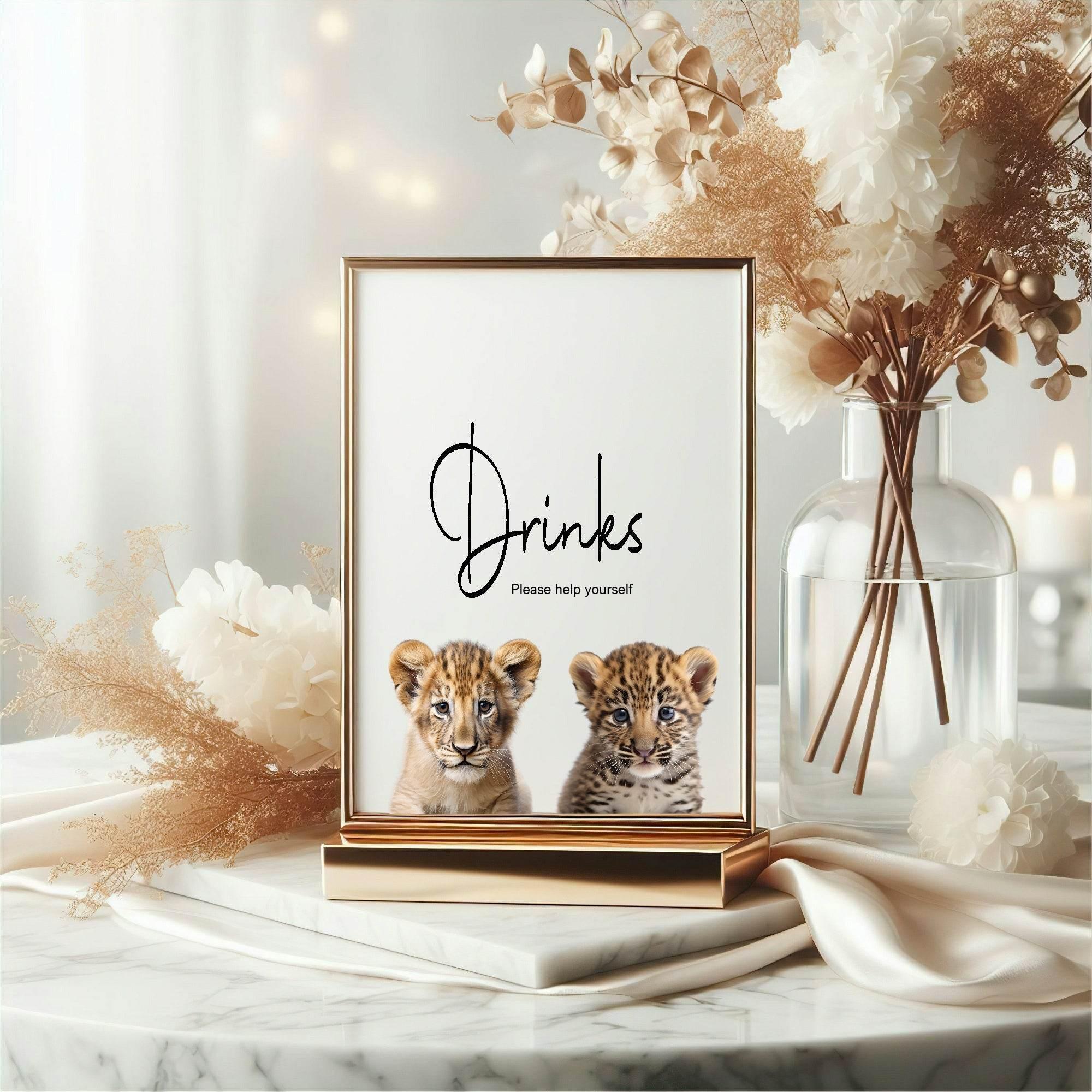 Wild One Drinks Birthday Party Sign - Larosier Prints