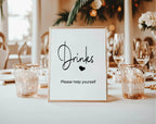 Minimalist custom birthday party sign wording example: Drinks