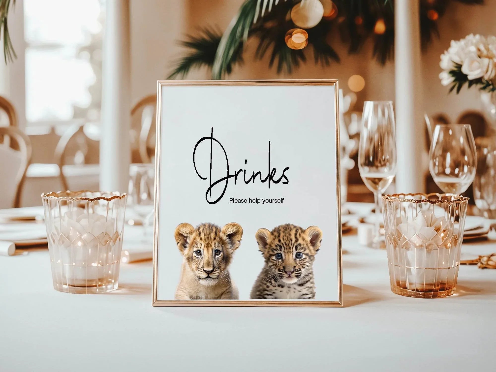 Wild One Drinks Birthday Party Sign - Larosier Prints