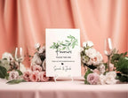 Green & White Rose Favours Wedding Party Sign - Larosier Prints