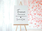 Minimalist Favours Wedding Party Sign - Larosier Prints