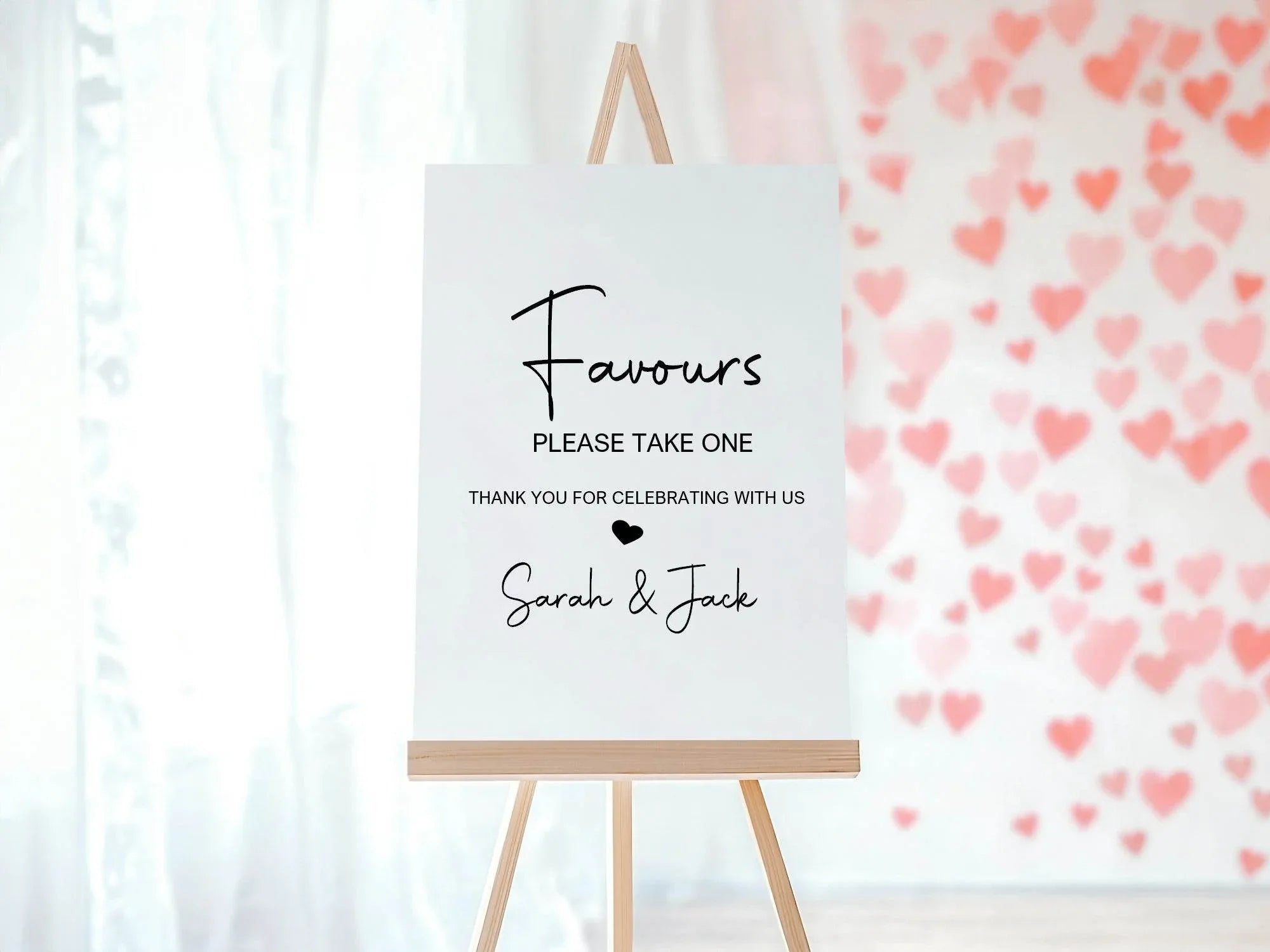 Minimalist Favours Wedding Party Sign - Larosier Prints