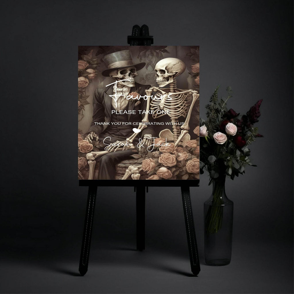 Gothic Favours Wedding Party Sign - Larosier Prints