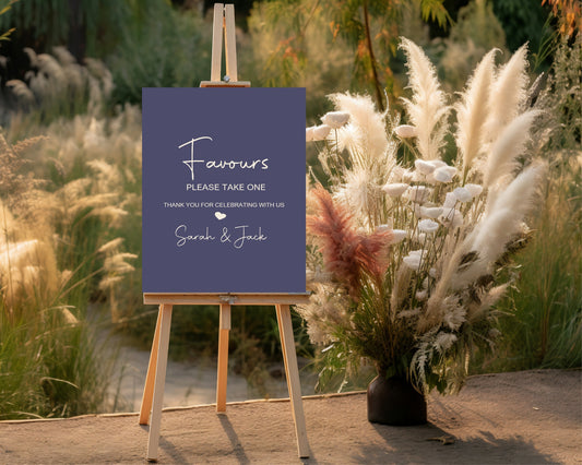 Sapphire Favours Wedding Party Sign