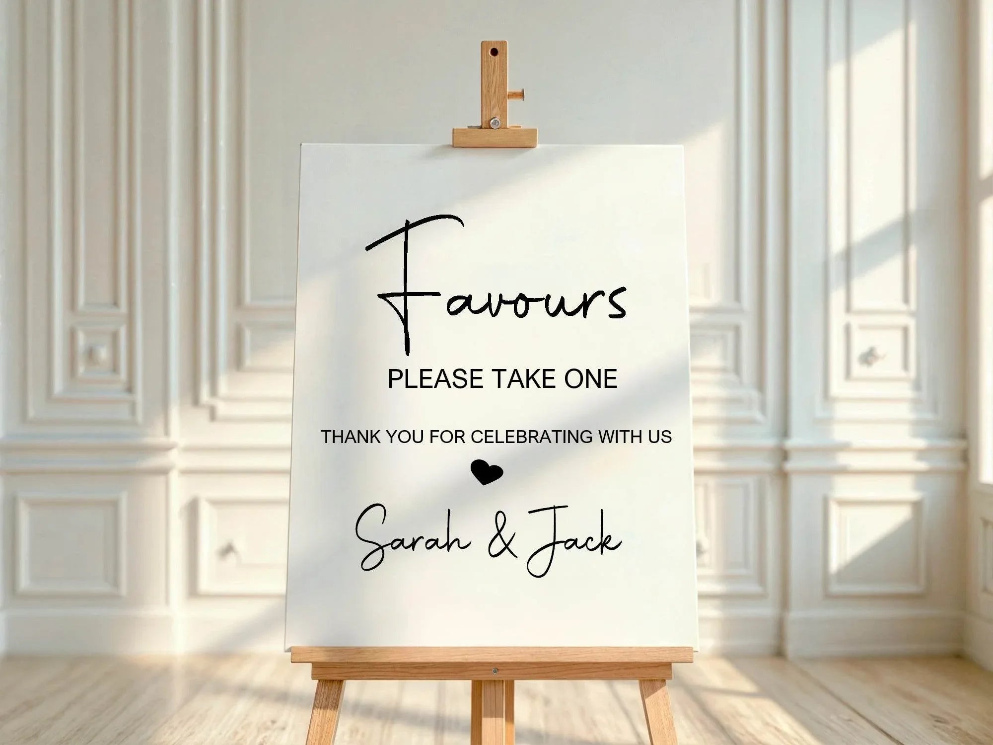 Minimalist Favours Wedding Party Sign - Larosier Prints