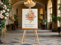 Pink Rose Favours Wedding Party Sign - Larosier Prints
