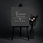 Minimalist Noir Favours Wedding Party Sign - Larosier Prints