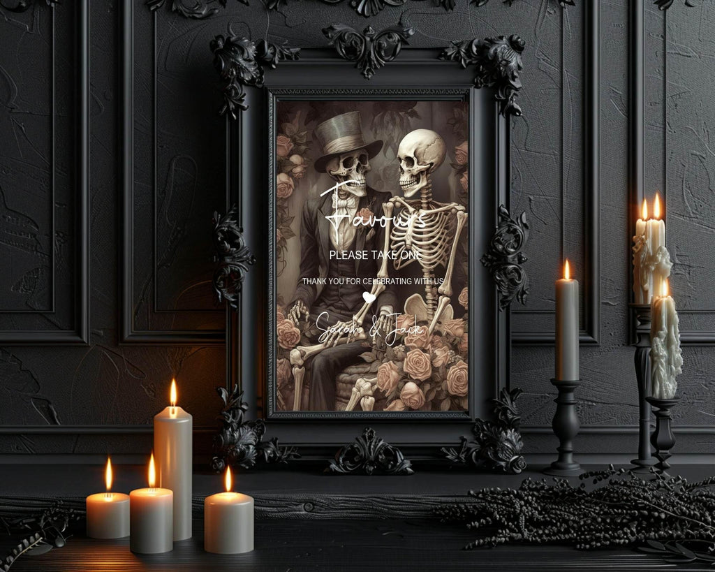 Gothic Favours Wedding Party Sign - Larosier Prints