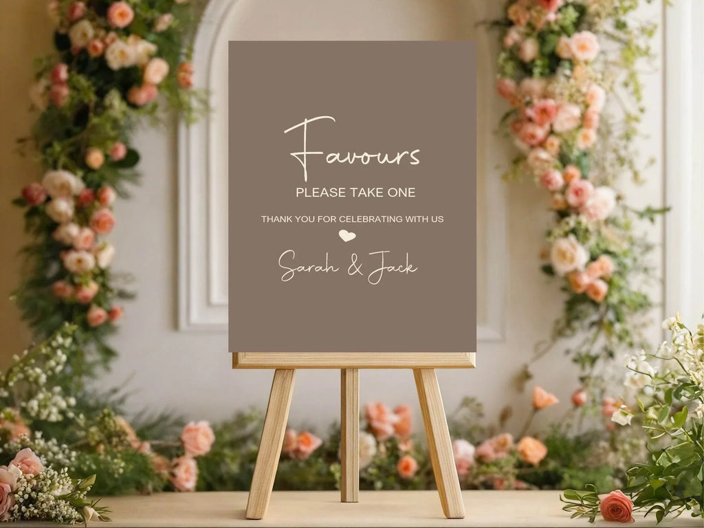 Earth Favours Wedding Party Sign - Larosier Prints