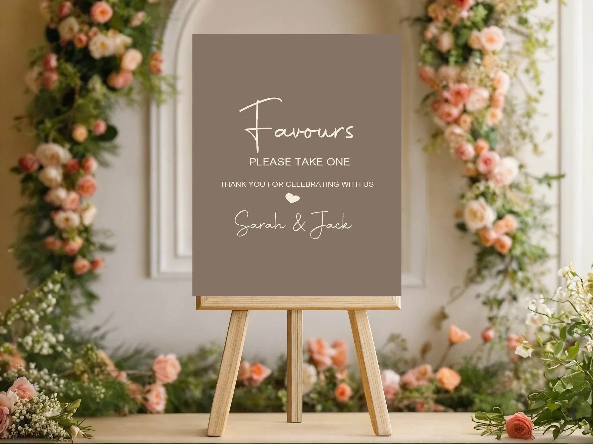 Earth Favours Wedding Party Sign - Larosier Prints