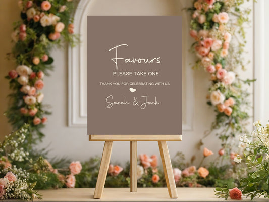 Earth Favours Wedding Party Sign